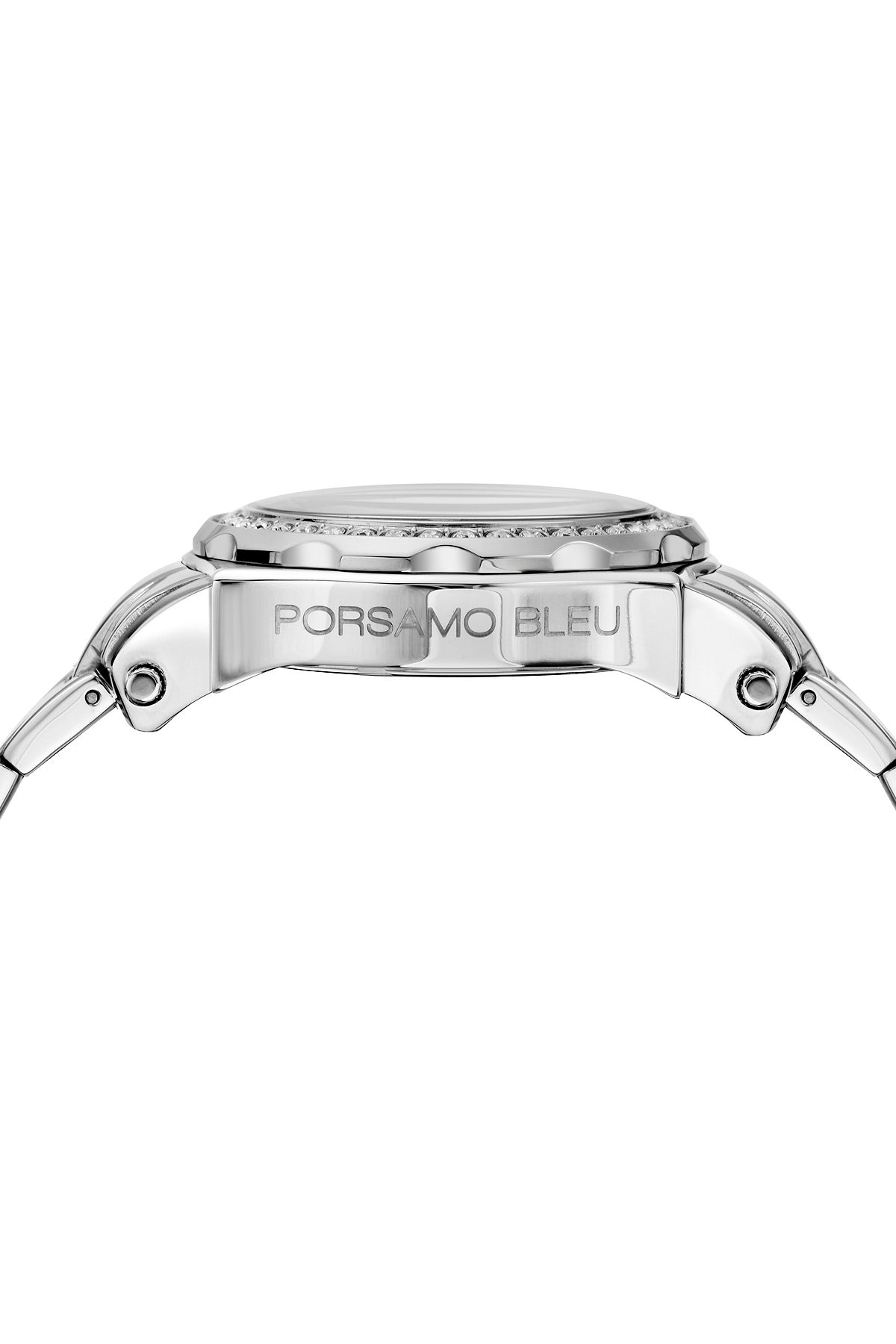 Porsamo Bleu Milan Crystal Luxury Women's Stainless Steel Watch, Swarovski® Crystals, Silver, 036CMCS