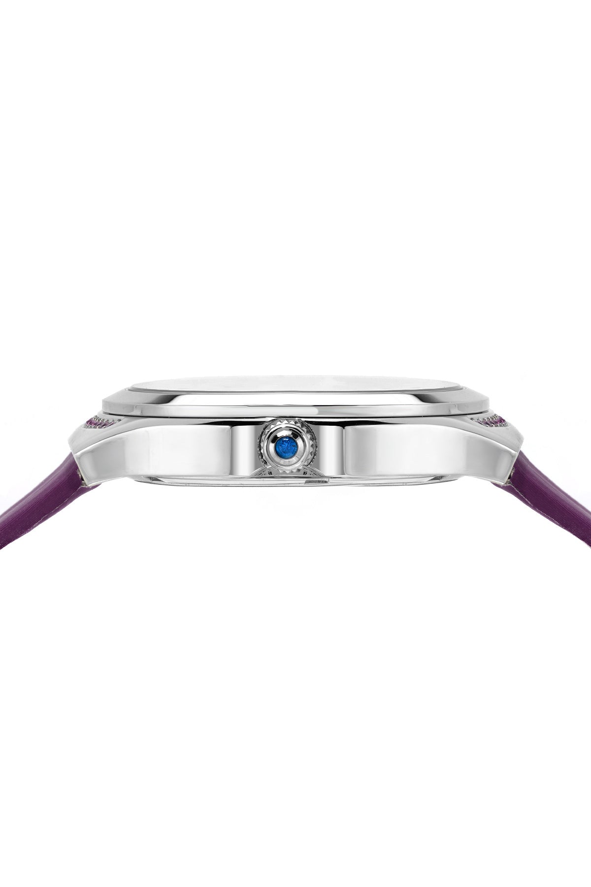 Porsmao Bleu Carmen Luxury Women's Watch, Satin Covered Genuine Leather Band, Silver, Lilac 992CCAL