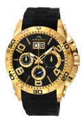 Porsamo Bleu Francoise Luxury Chronograph Men's Silicone Watch, Gold, Black 245AFRR