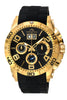Porsamo Bleu Francoise Luxury Chronograph Men's Silicone Watch, Gold, Black 245AFRR