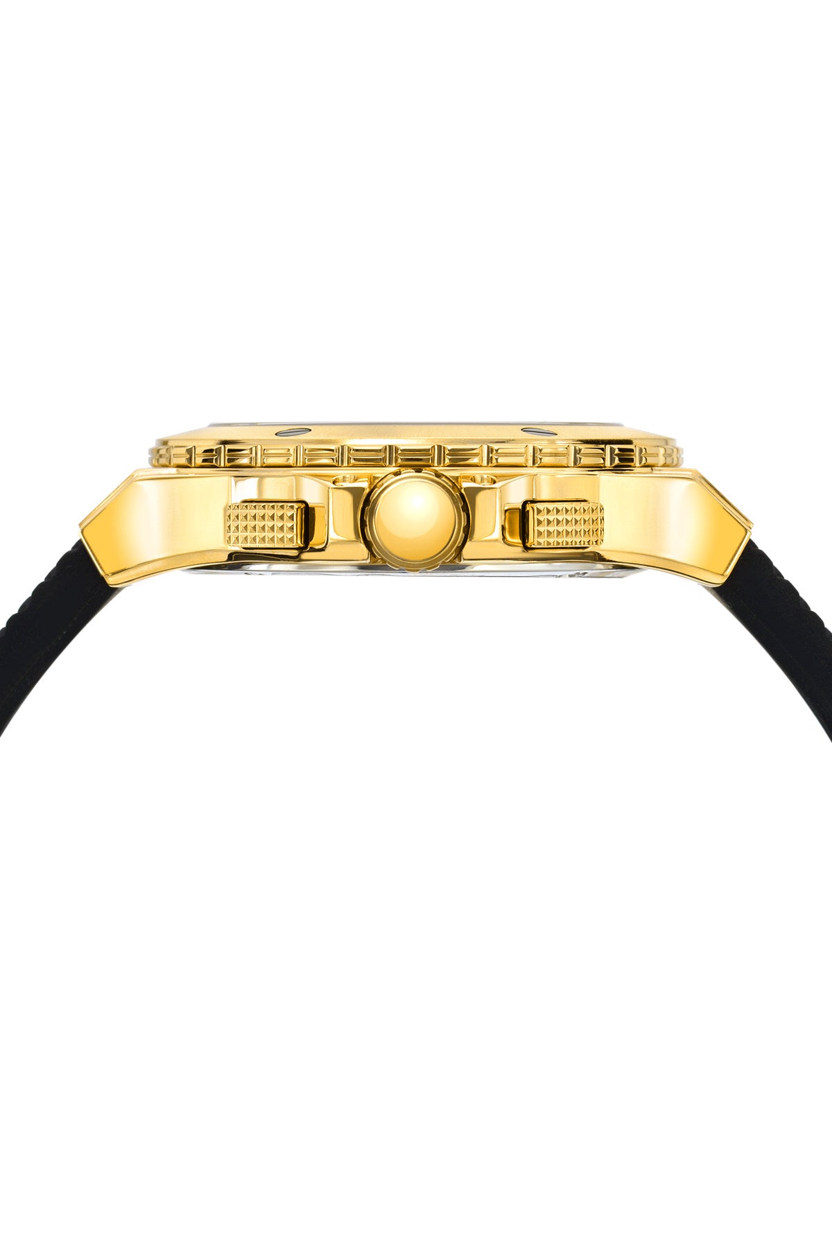 Porsamo Bleu Marcus luxury chronograph men's watch, silicone strap, gold, black 652AMAR