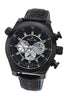 Porsamo Bleu Sydney luxury men's watch, genuine leather band, black 162CSYL