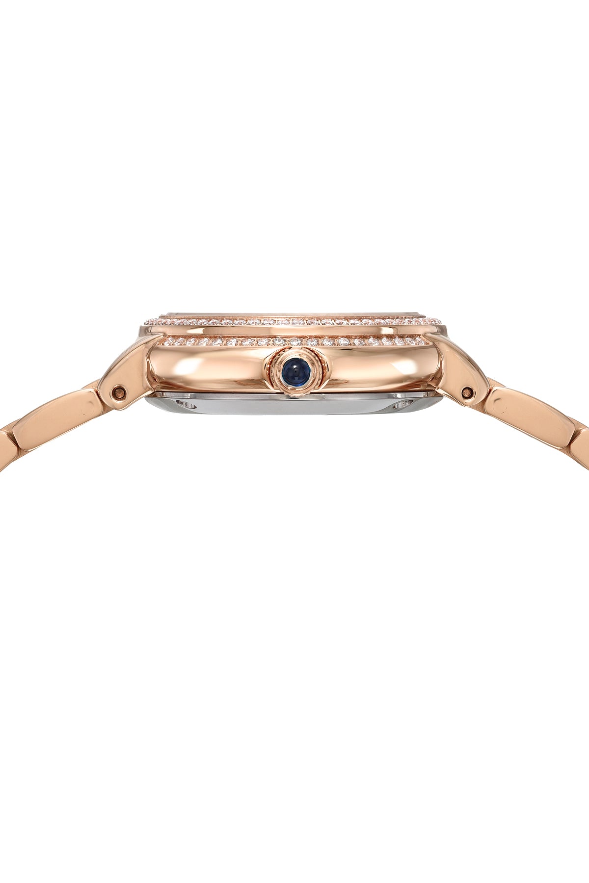 Porsamo Bleu Stella Luxury Crystal Womens Stainless Steel Watch, Rose With Silver Guilloche And Sunray Dial 1191CSTS