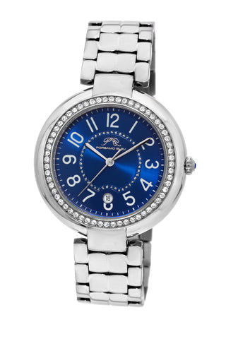 Porsamo Bleu Sofia luxury women's stainless steel watch, silver, blue 952ASOS