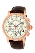 Porsamo Bleu Phileas Luxury Chronograph Men's Watch, Genuine Leather Band Rose, Brown 471CPHL