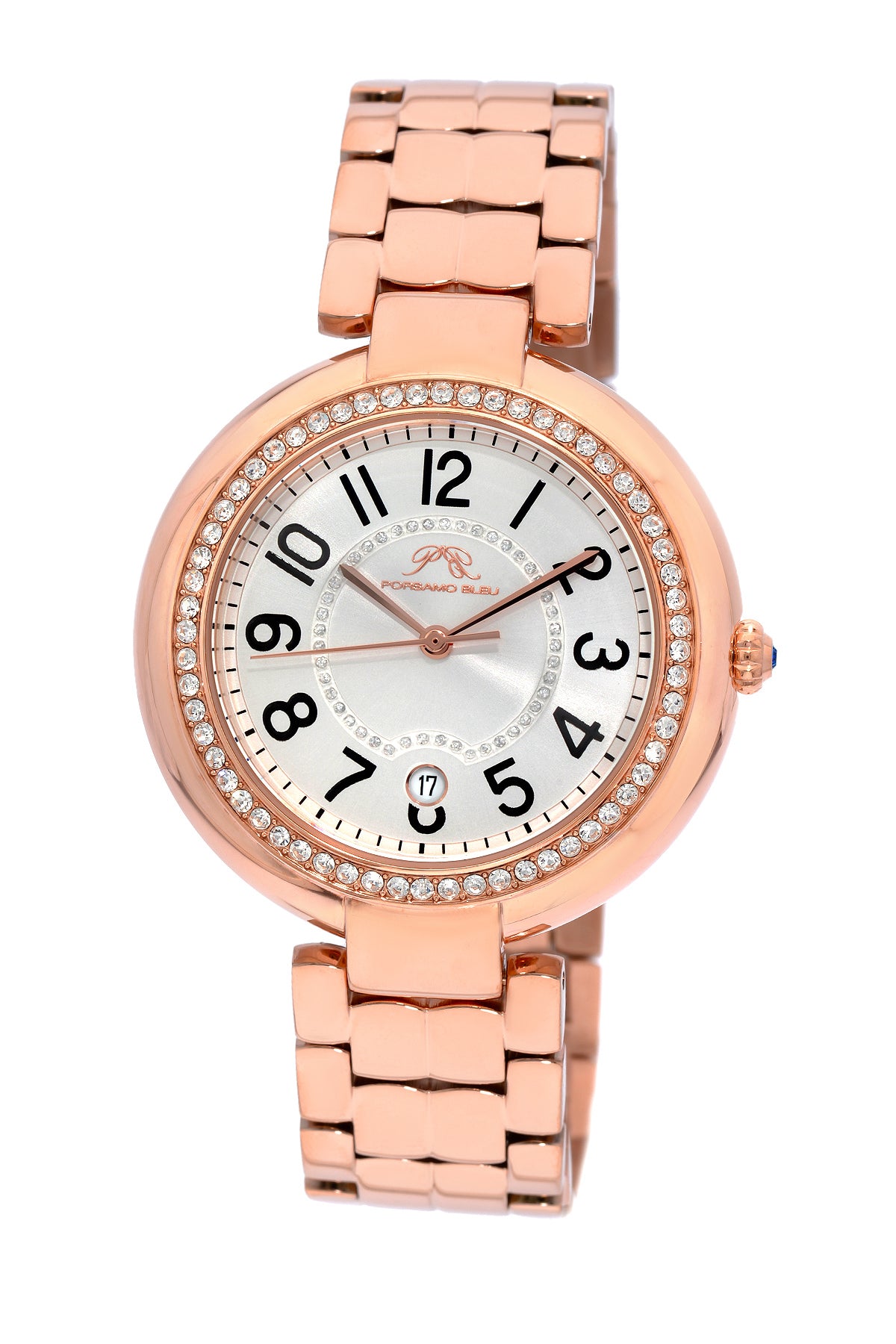 Porsamo Bleu Sofia luxury women's stainless steel watch, rose, white 951CSOS