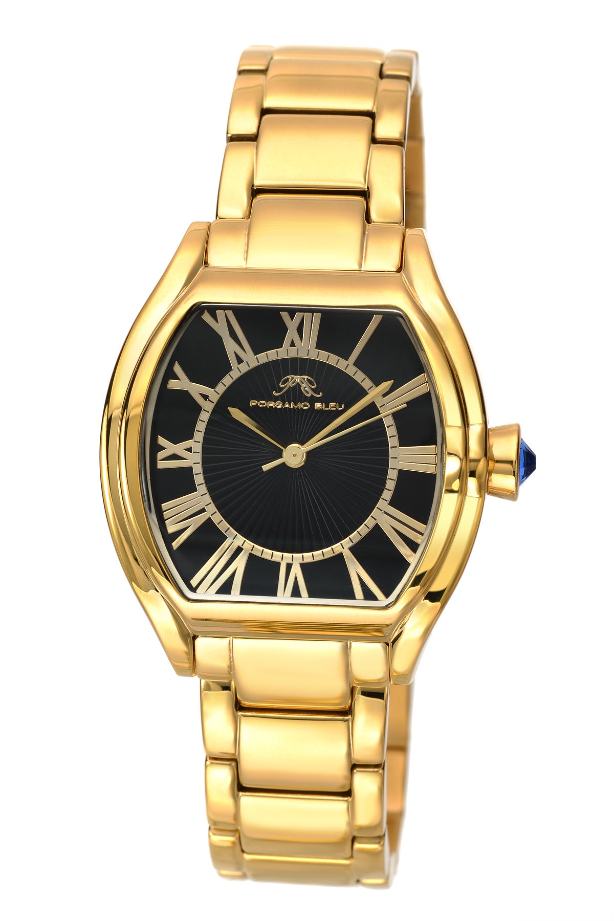 Porsamo Bleu Isabel luxury women's stainless steel watch, gold, black 181BISS