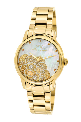 Porsamo Bleu Juliet luxury diamond, opal women's stainless steel watch, gold 701BJUS