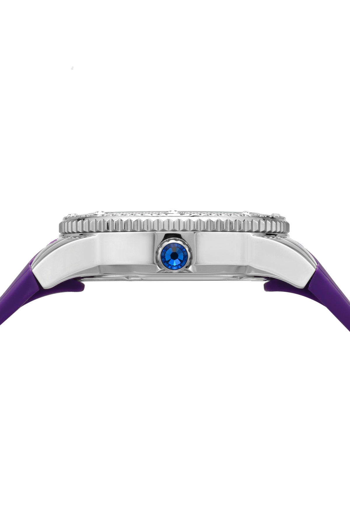 Porsamo Bleu Linda luxury women's watch, silicone strap, silver, purple 493CLIR