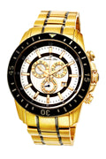 Porsamo Bleu Grand Prix G Luxury Chronograph Men's Stainless Steel Watch, Gold, Black 083BGPS