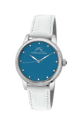 Porsamo Bleu Gemma Luxury Diamond Women's Watch, Genuine Leather Band, Silver, White, Turquoise 731AGEL