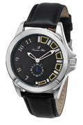Porsamo Bleu Soho Luxury Men's Dress Watch With Genuine Leather Band Silver Tone And Black 041BSOL