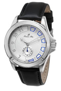 Porsamo Bleu Soho Luxury Men's Dress Watch With Genuine Leather Band Silver Tone And Black 042ASOL