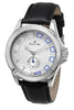 Porsamo Bleu Soho luxury men's dress watch with genuine leather band silver tone and black 042ASOL