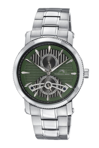 Porsamo Bleu Russel Luxury Multi Function Men's Stainless Steel Watch, Silver, Green, Black 1171CRUS