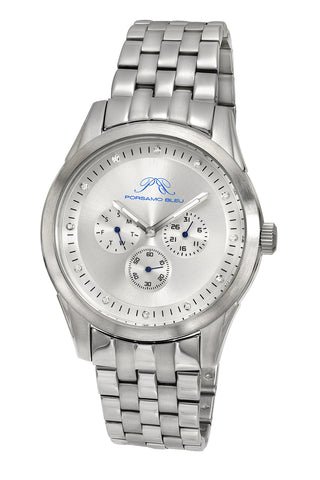 Porsamo Bleu Vince luxury diamond men's stainless steel watch, silver 751AVIS