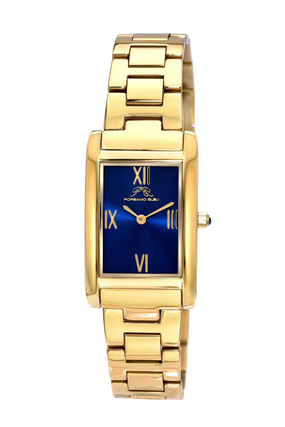 Porsamo Bleu Karla Luxury Womens Stainless Steel Watch Interchangeable Bands, Gold, Blue 962BKAS