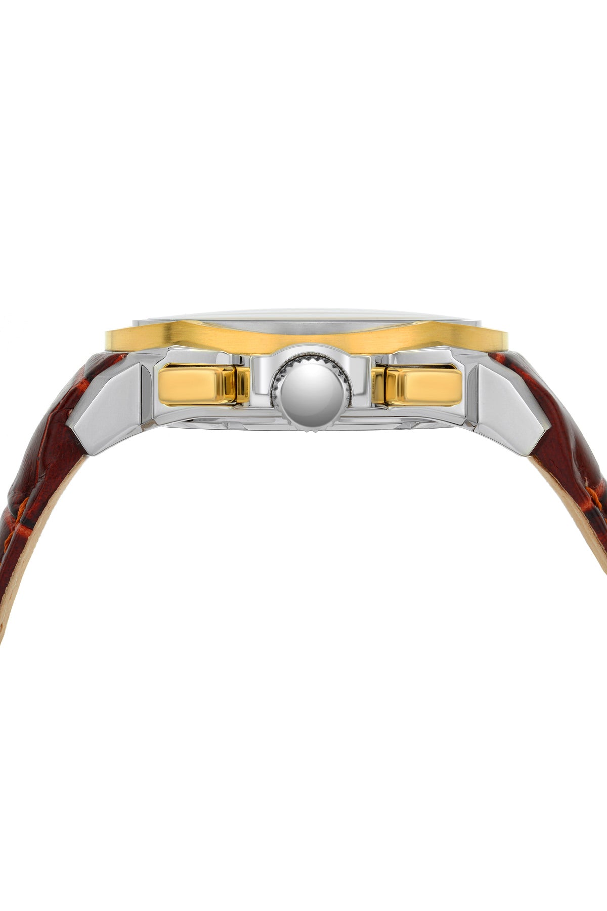 Porsamo Bleu Olivier luxury chronograph men's watch, genuine leather band, gold, brown 322BOLL