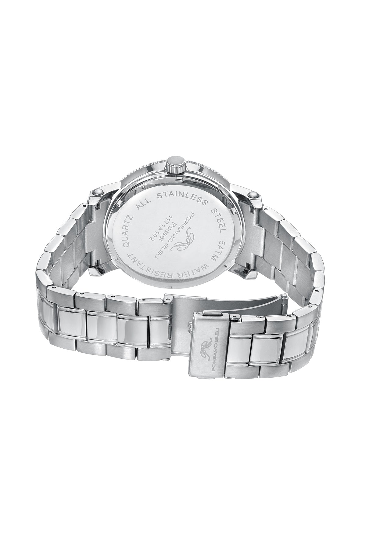 Porsamo Bleu Russel Luxury Multi Function Men's Stainless Steel Watch, Silver, Blue, Black 1171ARUS