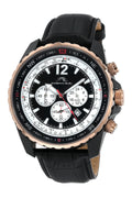 Porsamo Bleu Martin Luxury Chronograph Men's Watch Genuine Leather Band, Rose, Black, White 353CMAL