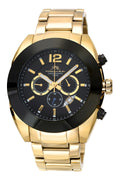 Porsamo Bleu Pascal Luxury Chronograph Men's Stainless Steel Watch, Gold, Black 262APAS