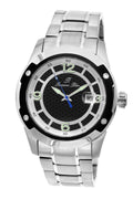 Porsamo Bleu Tokyo Luxury Automatic Men's Stainless Steel Watch, Silver, Black 173ATOS